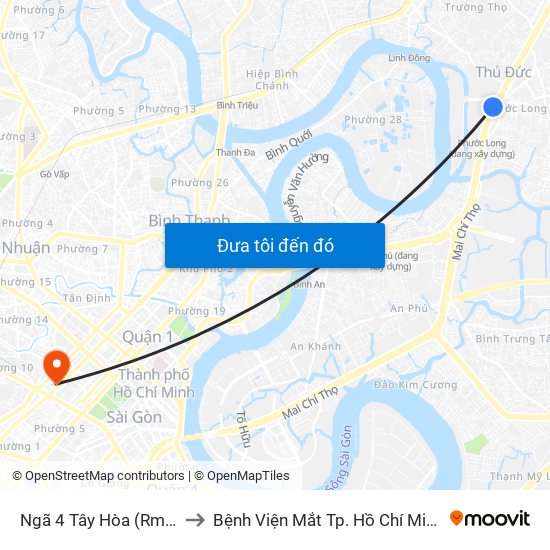 Ngã 4 Tây Hòa (Rmk) to Bệnh Viện Mắt Tp. Hồ Chí Minh map