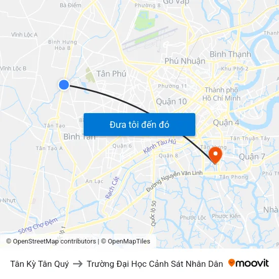 Tân Kỳ Tân Quý to Trường Đại Học Cảnh Sát Nhân Dân map