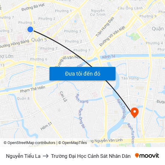 Nguyễn Tiểu La to Trường Đại Học Cảnh Sát Nhân Dân map