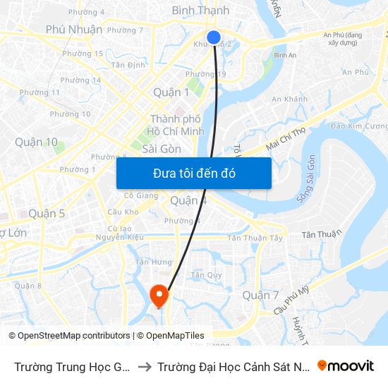 Trường Trung Học Gia Định to Trường Đại Học Cảnh Sát Nhân Dân map