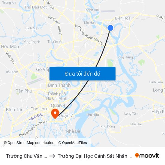 Trường Chu Văn An to Trường Đại Học Cảnh Sát Nhân Dân map