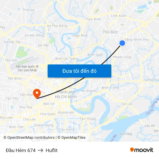 Đầu Hẻm 674 to Huflit map