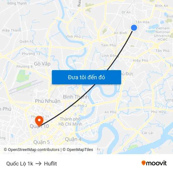 Quốc Lộ 1k to Huflit map