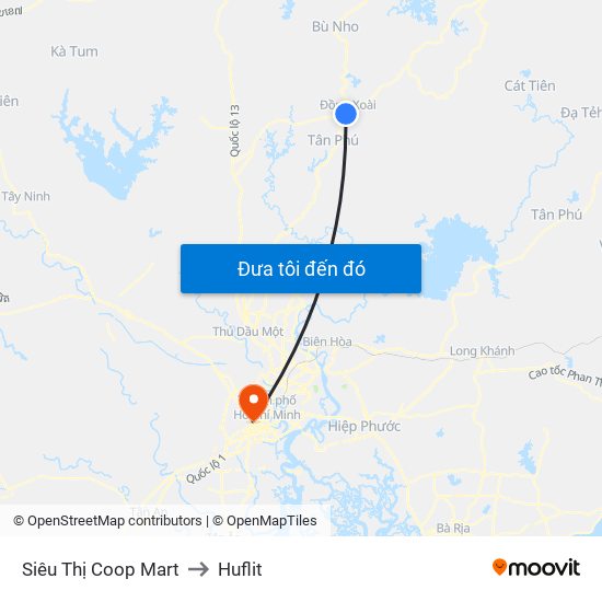 Siêu Thị Coop Mart to Huflit map