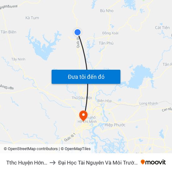 Tthc Huyện Hớn Quản to Đại Học Tài Nguyên Và Môi Trường Tphcm map