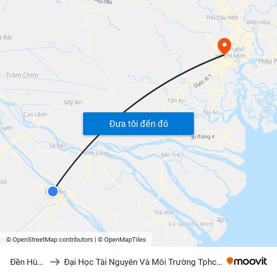 Đền Hùng to Đại Học Tài Nguyên Và Môi Trường Tphcm map