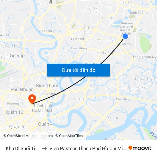 Khu Dl Suối Tiên to Viện Pasteur Thành Phố Hồ Chí Minh map