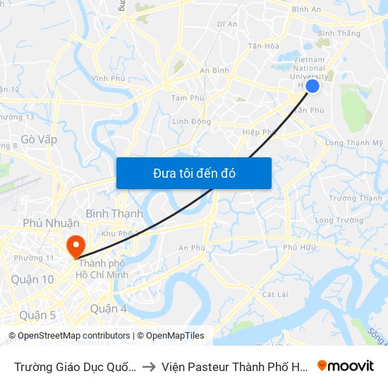 Trường Giáo Dục Quốc Phòng to Viện Pasteur Thành Phố Hồ Chí Minh map