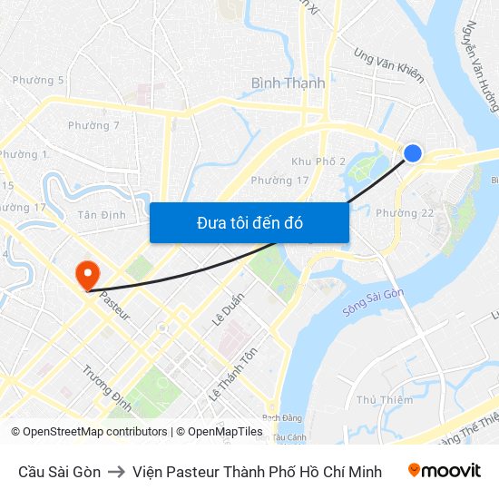 Cầu Sài Gòn to Viện Pasteur Thành Phố Hồ Chí Minh map