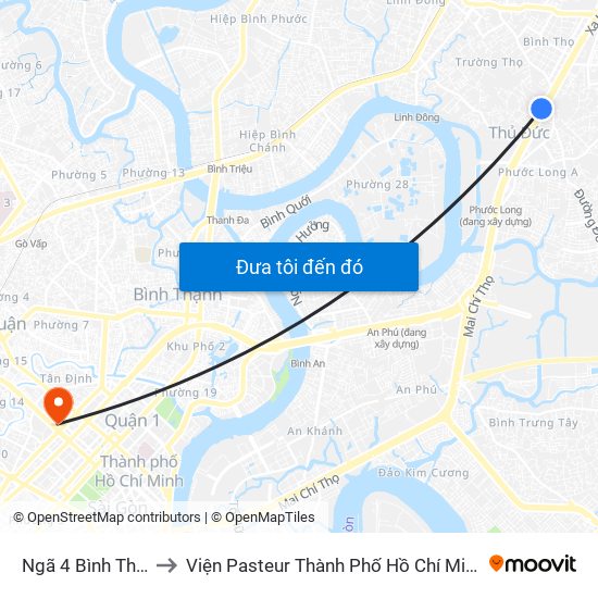 Ngã 4 Bình Thái to Viện Pasteur Thành Phố Hồ Chí Minh map