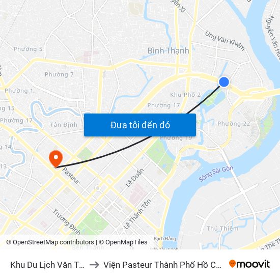 Khu Du Lịch Văn Thánh to Viện Pasteur Thành Phố Hồ Chí Minh map