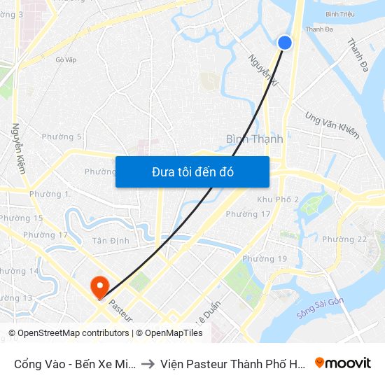 Cổng Vào - Bến Xe Miền Đông to Viện Pasteur Thành Phố Hồ Chí Minh map