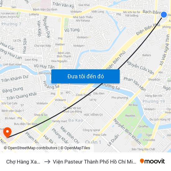 Chợ Hàng Xanh to Viện Pasteur Thành Phố Hồ Chí Minh map