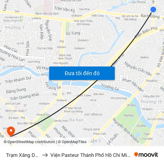 Trạm Xăng Dầu to Viện Pasteur Thành Phố Hồ Chí Minh map