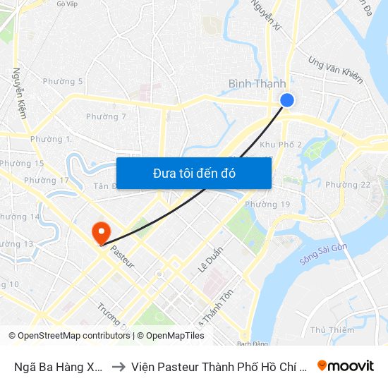 Ngã Ba Hàng Xanh to Viện Pasteur Thành Phố Hồ Chí Minh map