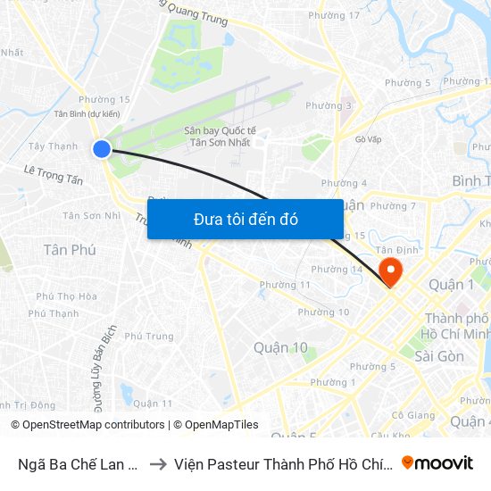 Ngã Ba Chế Lan Viên to Viện Pasteur Thành Phố Hồ Chí Minh map
