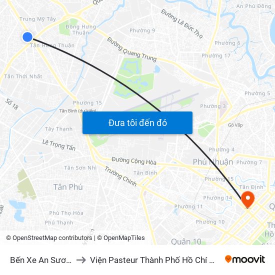 Bến Xe An Sương to Viện Pasteur Thành Phố Hồ Chí Minh map