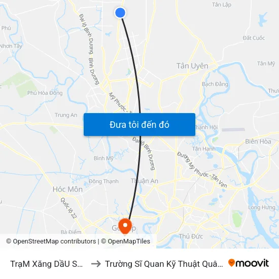 TrạM Xăng DầU Số 32 to Trường Sĩ Quan Kỹ Thuật Quân Sự map