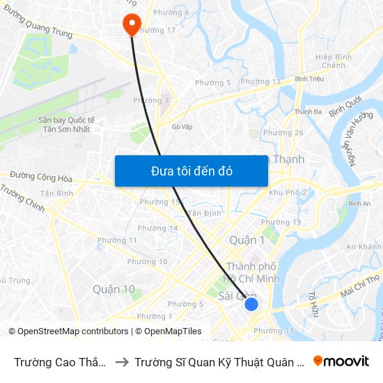 Trường Cao Thắng to Trường Sĩ Quan Kỹ Thuật Quân Sự map