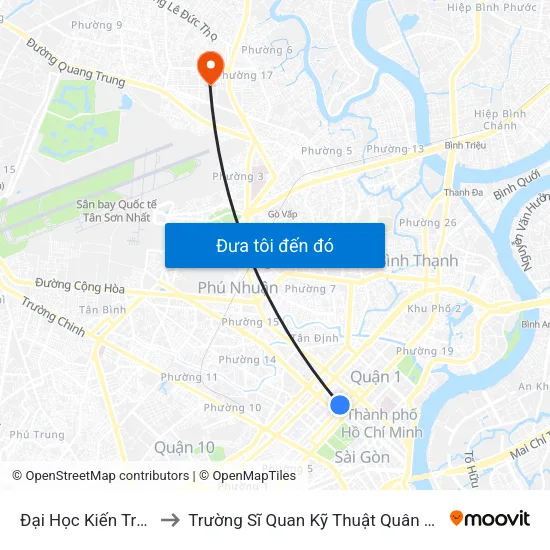 Đại Học Kiến Trúc to Trường Sĩ Quan Kỹ Thuật Quân Sự map