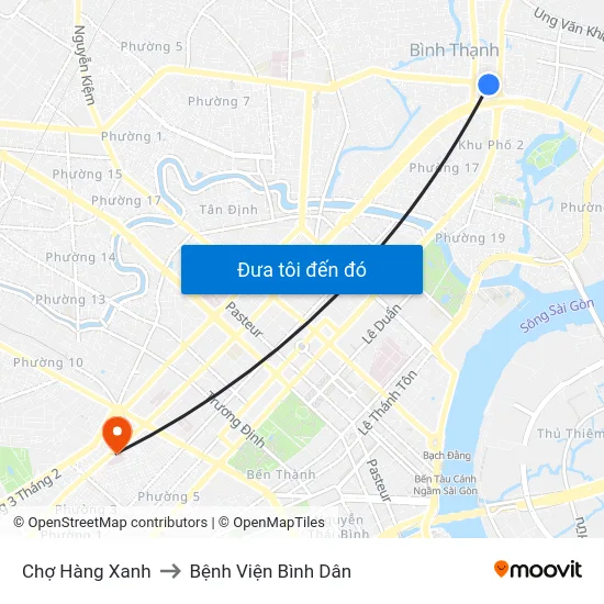 Chợ Hàng Xanh to Bệnh Viện Bình Dân map