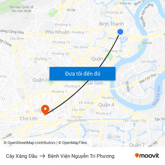 Cây Xăng Dầu to Bệnh Viện Nguyễn Tri Phương map