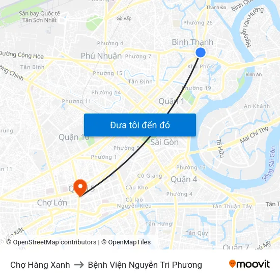 Chợ Hàng Xanh to Bệnh Viện Nguyễn Tri Phương map