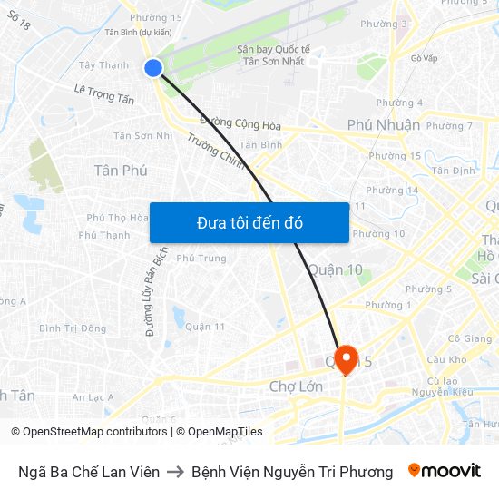 Ngã Ba Chế Lan Viên to Bệnh Viện Nguyễn Tri Phương map
