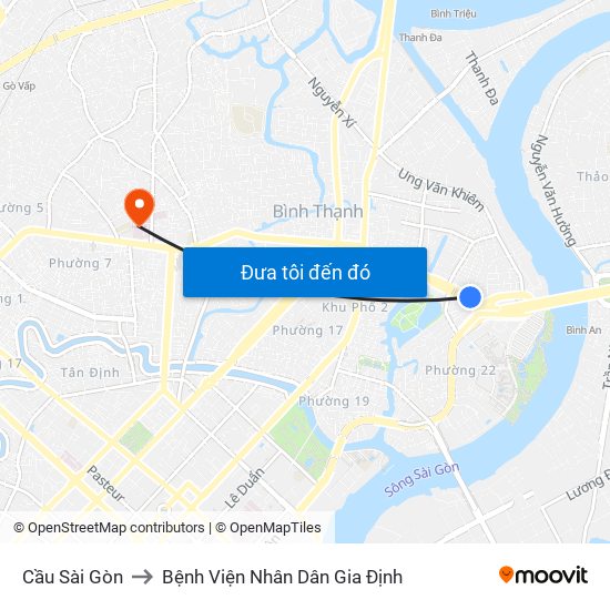 Cầu Sài Gòn to Bệnh Viện Nhân Dân Gia Định map