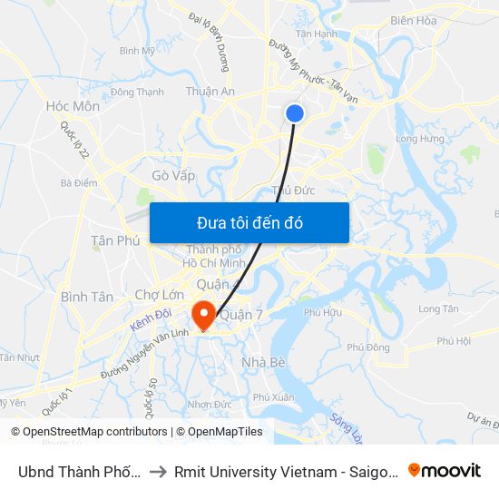 Ubnd Thành Phố Dĩ An (Đi) to Rmit University Vietnam - Saigon South Campus map