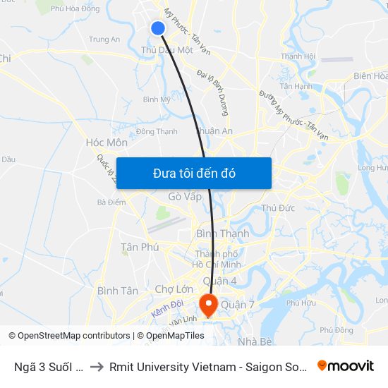 Ngã 3 SuốI GiữA to Rmit University Vietnam - Saigon South Campus map