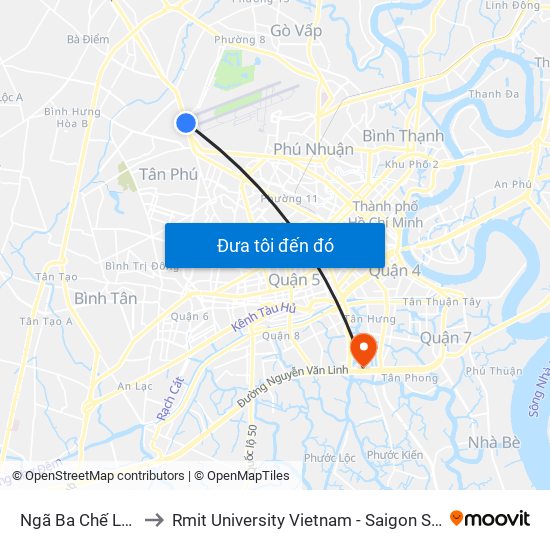 Ngã Ba Chế Lan Viên to Rmit University Vietnam - Saigon South Campus map