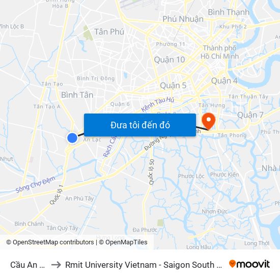 Cầu An Lạc to Rmit University Vietnam - Saigon South Campus map