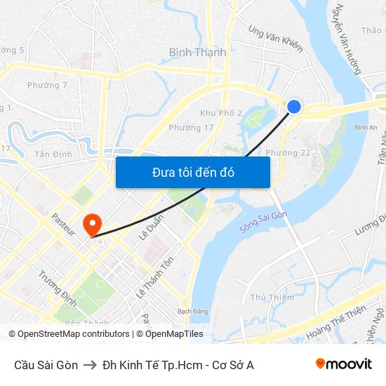 Cầu Sài Gòn to Đh Kinh Tế Tp.Hcm - Cơ Sở A map