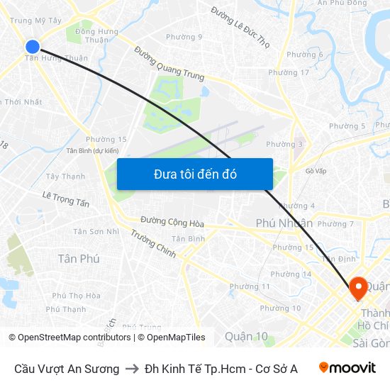 Cầu Vượt An Sương to Đh Kinh Tế Tp.Hcm - Cơ Sở A map