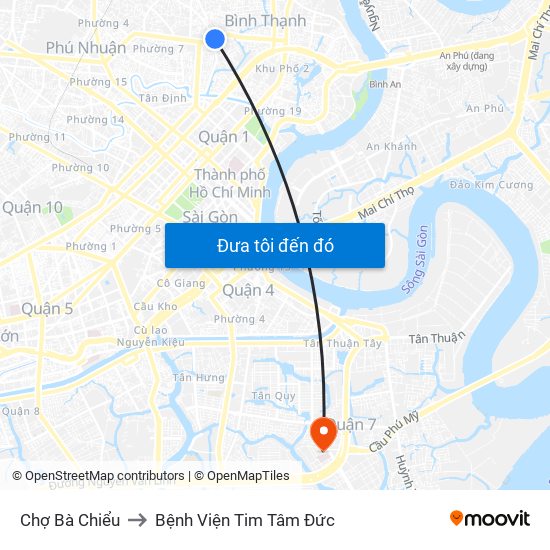 Chợ Bà Chiểu to Bệnh Viện Tim Tâm Đức map