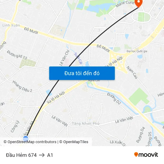 Đầu Hẻm 674 to A1 map