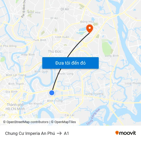 Chung Cư Imperia An Phú to A1 map