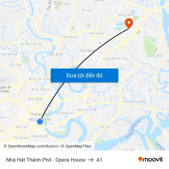 Nhà Hát Thành Phố - Opera House to A1 map