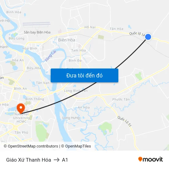 Giáo Xứ Thanh Hóa to A1 map