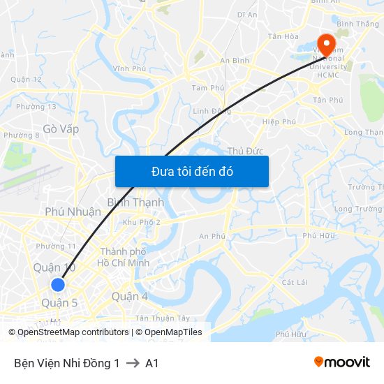 Bện Viện Nhi Đồng 1 to A1 map