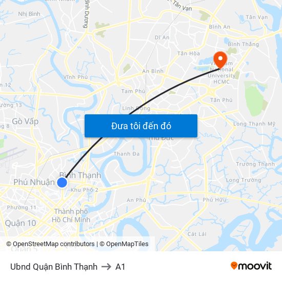 Ubnd Quận Bình Thạnh to A1 map