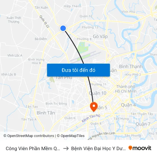 Công Viên Phần Mềm Quang Trung to Bệnh Viện Đại Học Y Dược Tp.Hcm map
