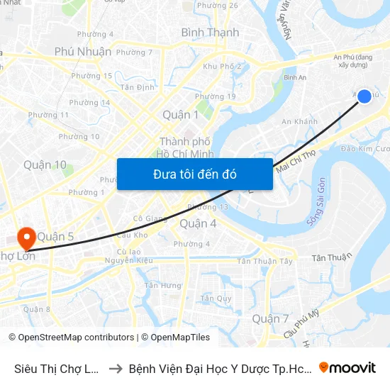Siêu Thị Chợ Lớn to Bệnh Viện Đại Học Y Dược Tp.Hcm map