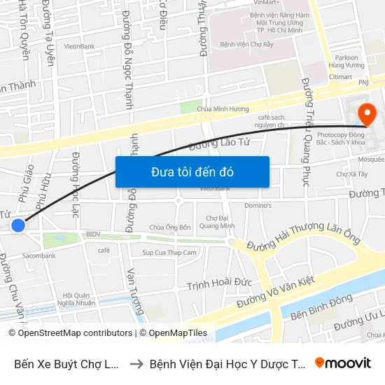 Bến Xe Buýt Chợ Lớn - A to Bệnh Viện Đại Học Y Dược Tp.Hcm map