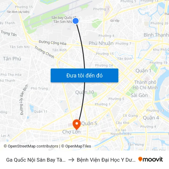 Ga Quốc Nội Sân Bay Tân Sơn Nhất to Bệnh Viện Đại Học Y Dược Tp.Hcm map