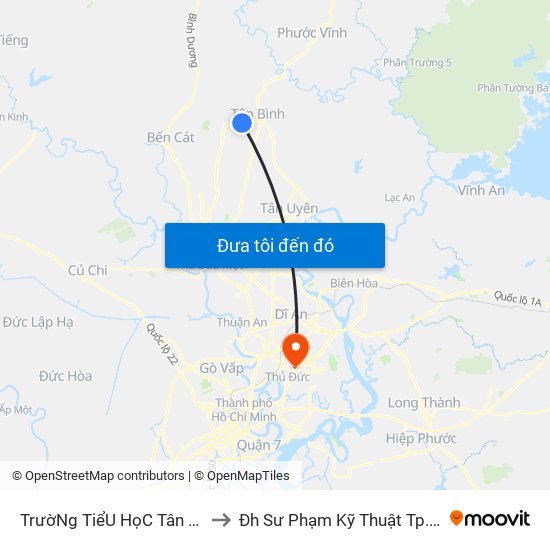 TrườNg TiểU HọC Tân BìNh to Đh Sư Phạm Kỹ Thuật Tp.Hcm map