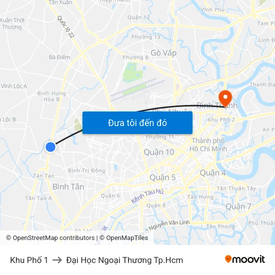 Khu Phố 1 to Đại Học Ngoại Thương Tp.Hcm map