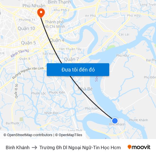 Bình Khánh to Trường Đh Dl Ngoại Ngữ-Tin Học Hcm map