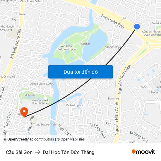 Cầu Sài Gòn to Đại Học Tôn Đức Thắng map